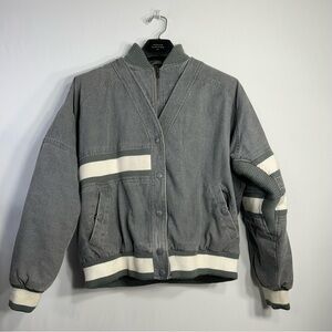 Outer-scene ltd. Vintage Y2K 70's Rare Bomber Varsity Cotton Zip Snap Coat Sz. M